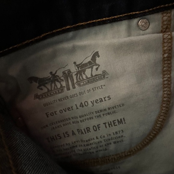 LEVI'S 505 Regular Fit 36x30 Straight leg Denim Blue Jeans Deep Dark Fade *CLEAN - Picture 9 of 9